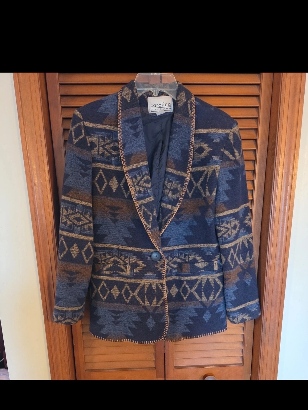 Carolina Classic Shawl-Collar Blazer in Navy and Brown